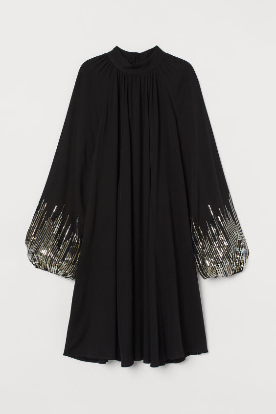 Sequin Bubble Sleeve Dress